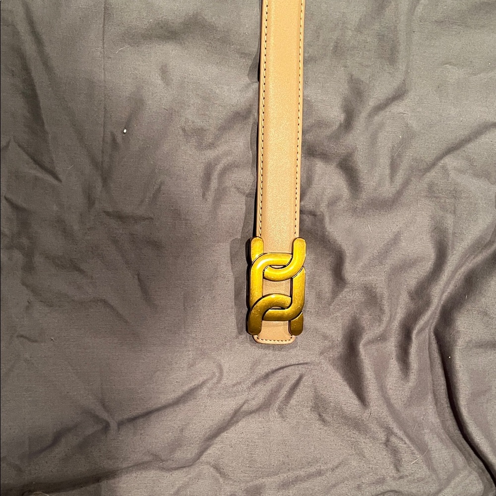Tan Belt with Gold Buckle
